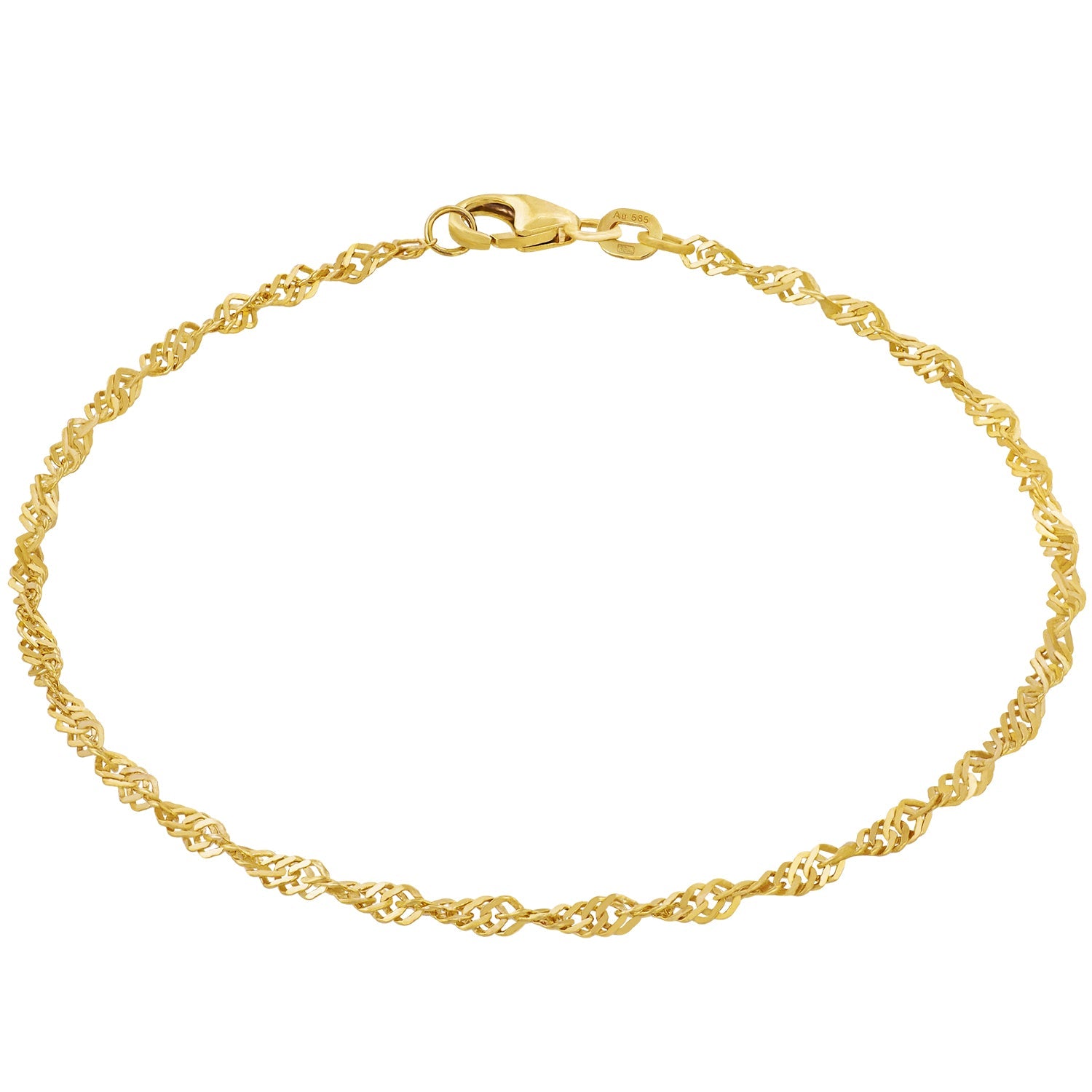 Singapore bracelet – 14 karat solid gold