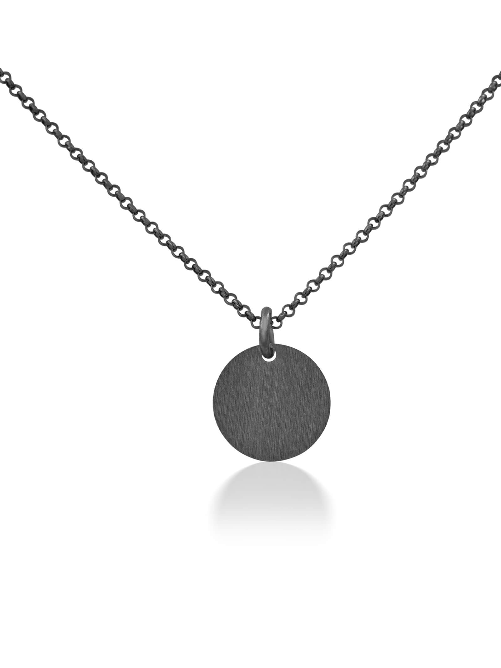 Circle pendant – Black, rhodium-plated 925 sterling silver