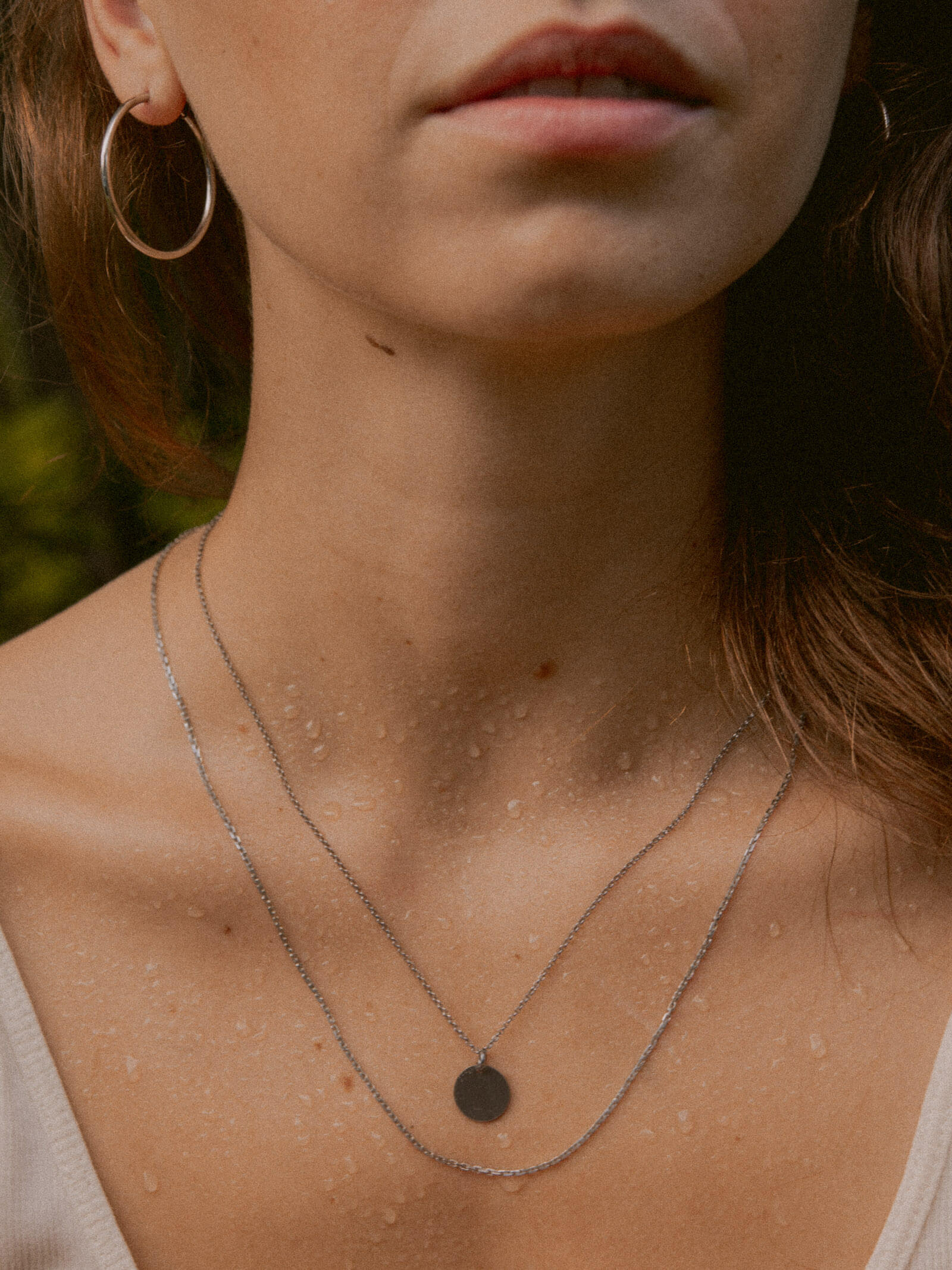 Circle pendant – Black, rhodium-plated 925 sterling silver