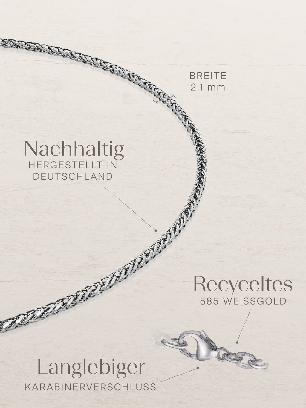 Bingo link bracelet – 14 karat white gold