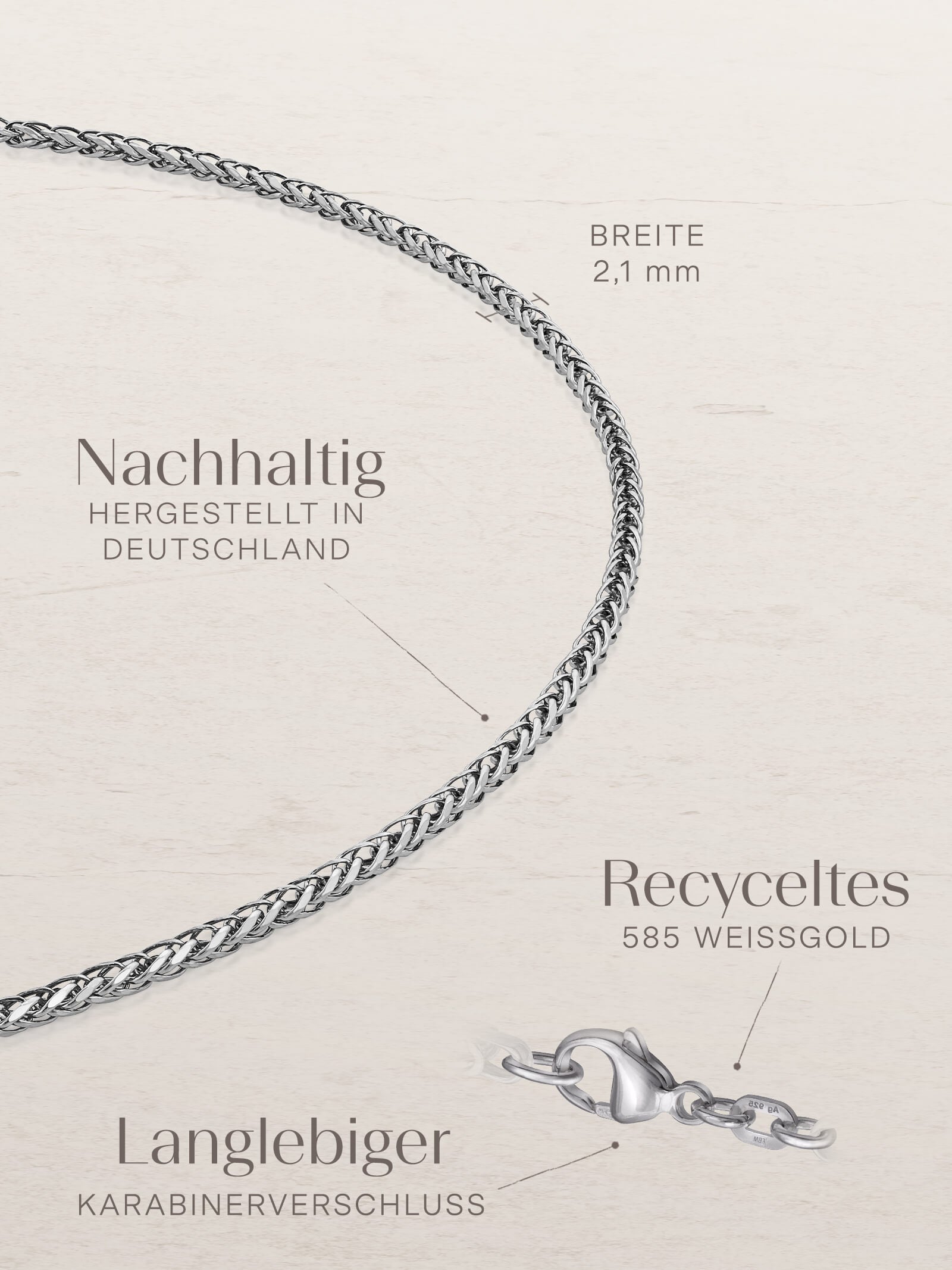 Bingo link bracelet – 14 karat white gold