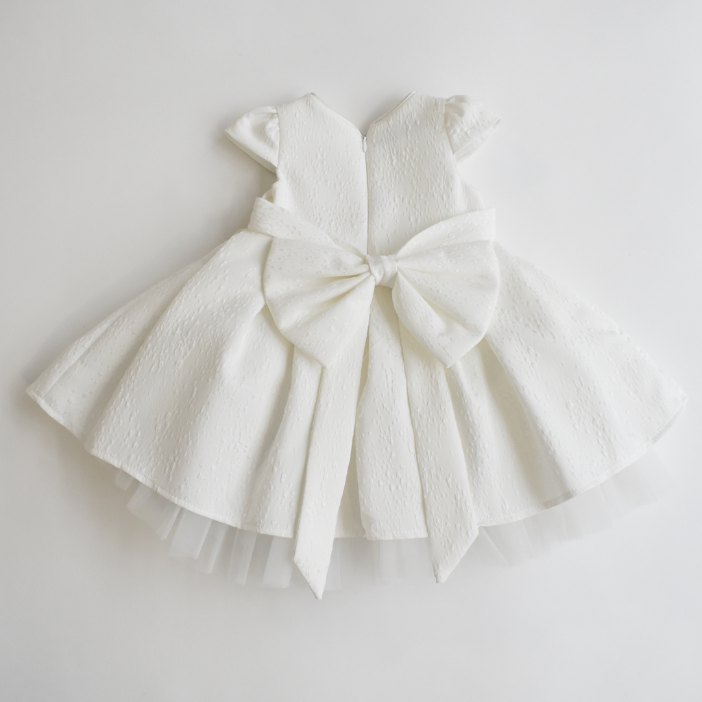 Baby A-line dress with satin and tulle – including shoes
