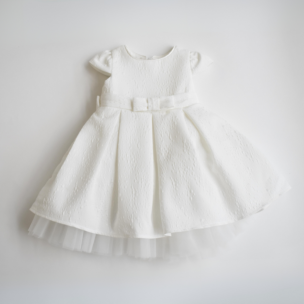 Baby A-line dress with satin and tulle – including shoes