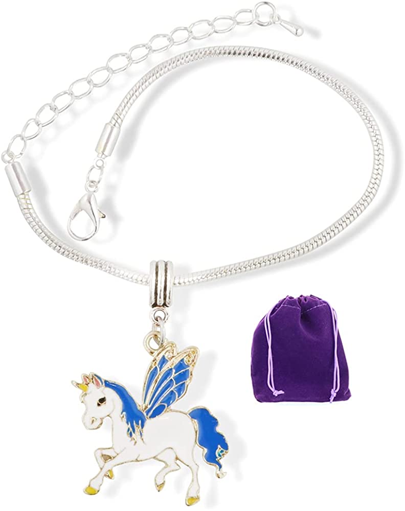 Pegacorn Bracelet – Hypoallergenic stainless steel bracelet with winged unicorn charm