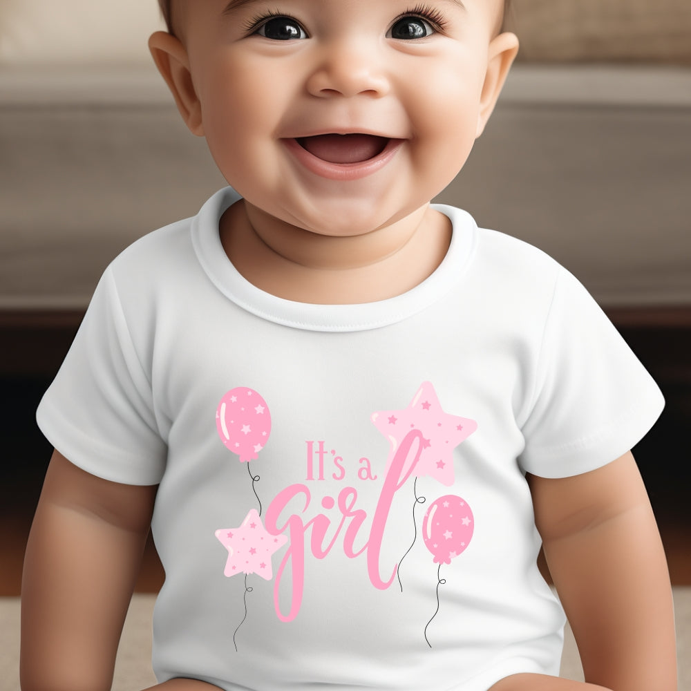 Baby-Outfit „It's a Girl“ – Rosa Motiv