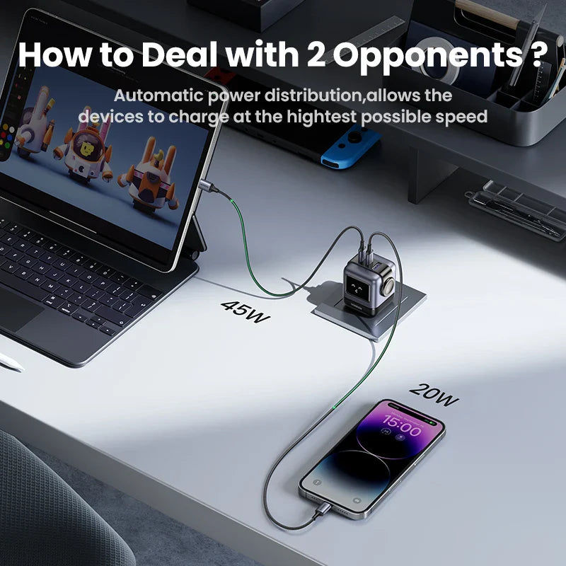 RoboCharger™ 65W PD GaN Fast Charger