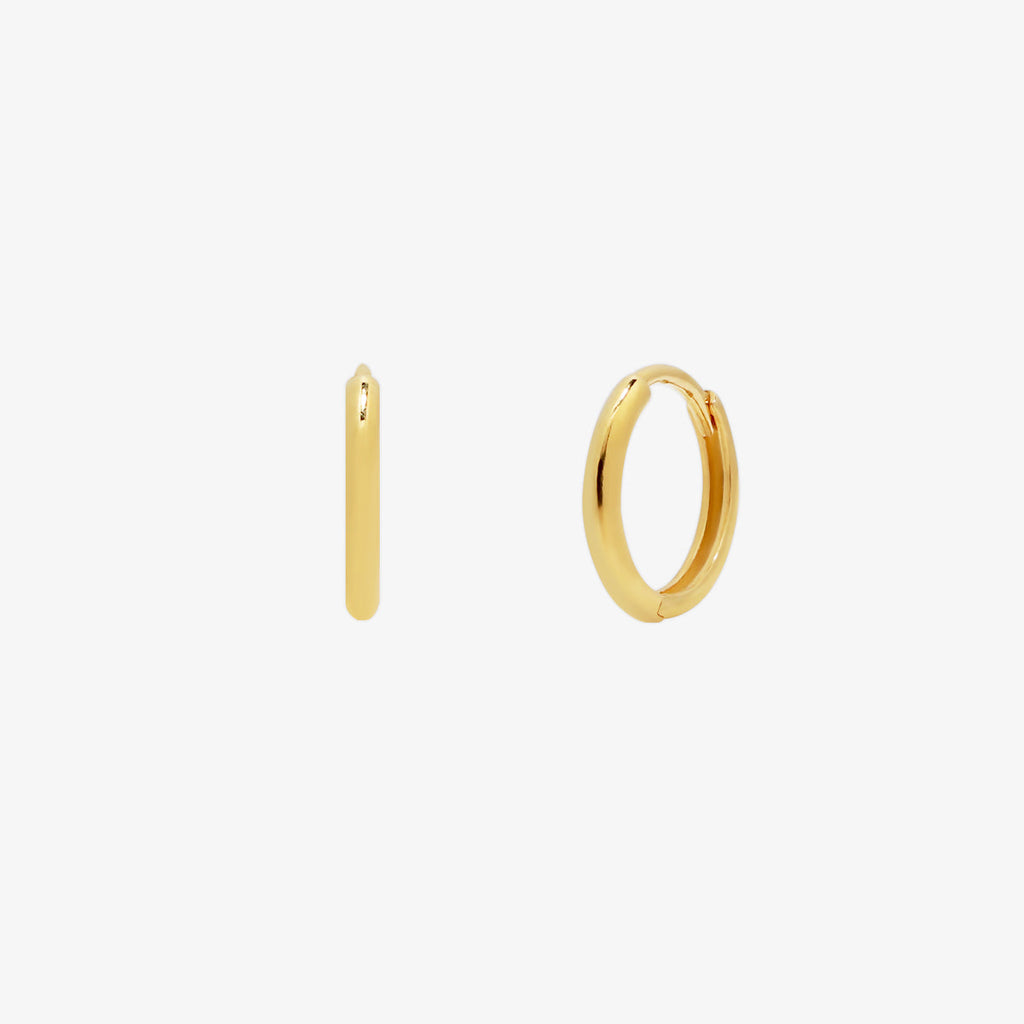 10 mm Huggie Earring – 925 Sterling Silver (Gold, Silver, Rose Gold)