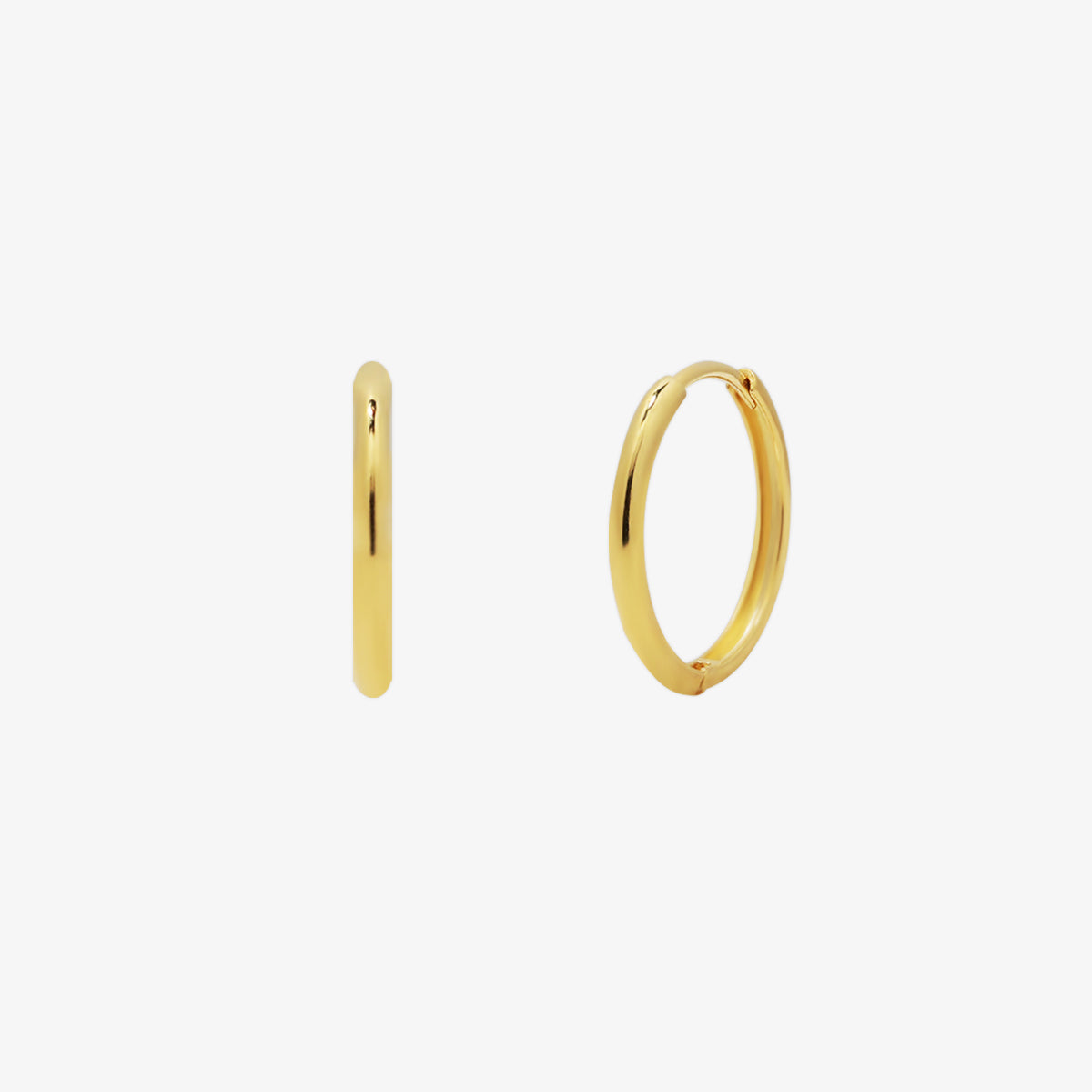 15 mm Huggie Earring – 925 Sterling Silver (Gold, Silver, Rose Gold)