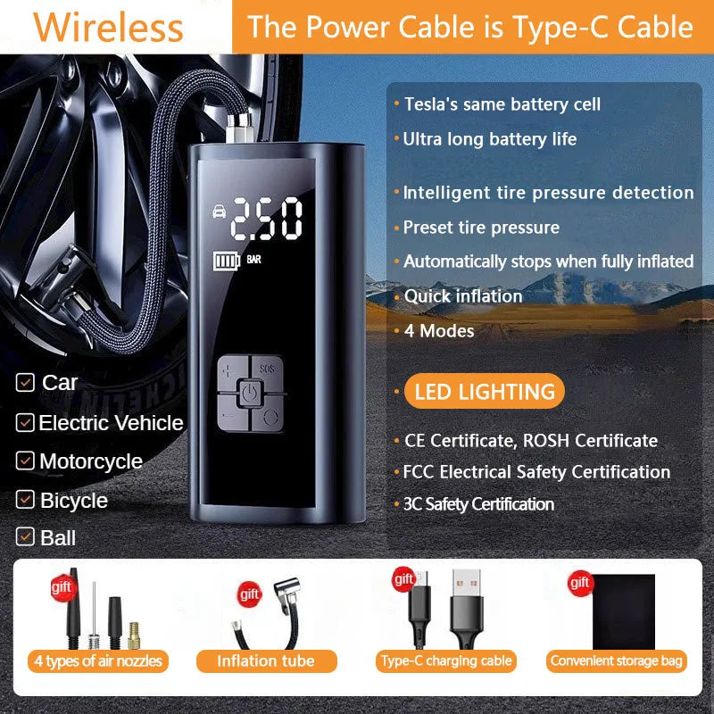 Kompakter Luftkompressor – für Auto, Fahrrad und Bälle