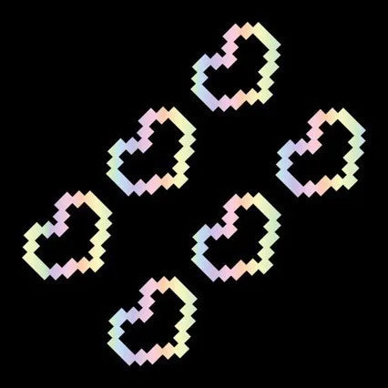 PixelHeart™ Auto-Dekor – 6 wasserfeste Herzaufkleber