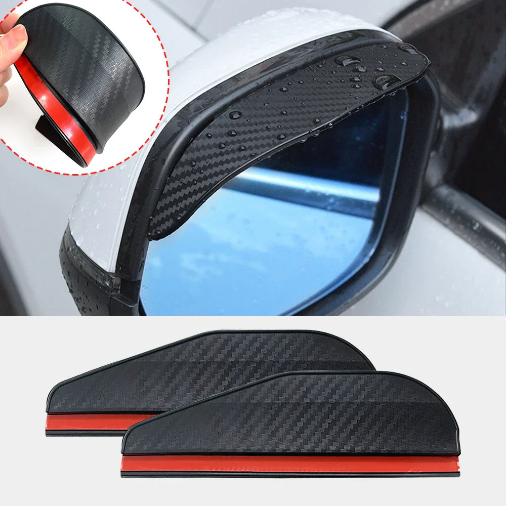 2PCS Car Mirror Eyebrow Rain Cover – Carbon Fiber Protector