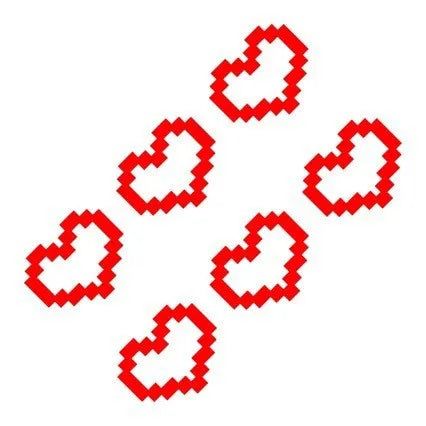 PixelHeart™ Auto-Dekor – 6 wasserfeste Herzaufkleber