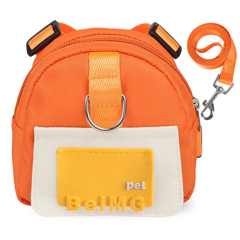 Pet Self Backpack Cartoon Dog Chest Small Schoolbag Cat Dog Outdoor