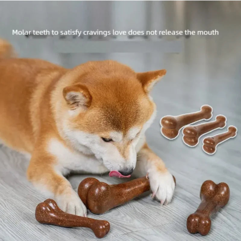 Natural Non-Toxic Dog Bone Chew Toy Nearly Indestructible Anti-Bite Puppy Chew Toy