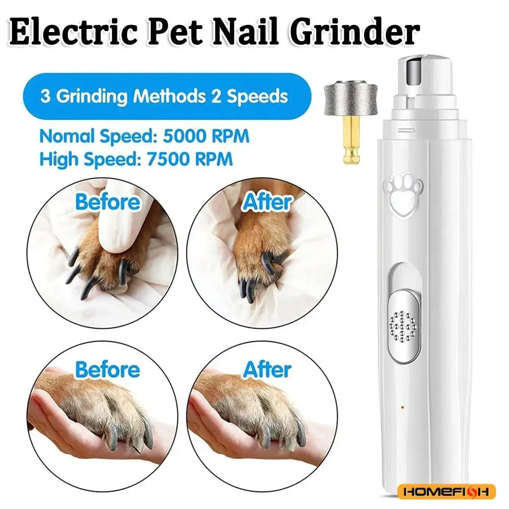Electric Dog Nail Grinder Pet Nail Clipper USB Rechargeable Pet Nail Trimmers
