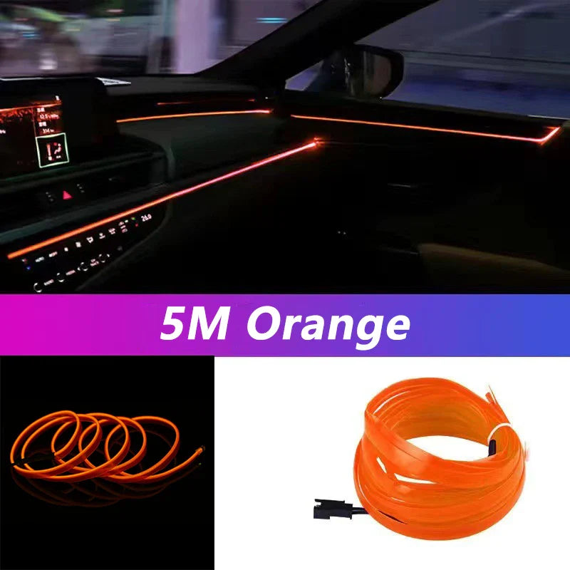 RideShine™ 5M Car LED Neon Strip USB Decorative Light