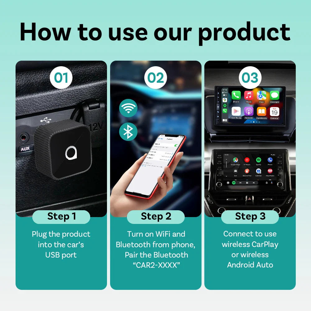 Ottocast™ Mini USB CarPlay Adapter for Cars