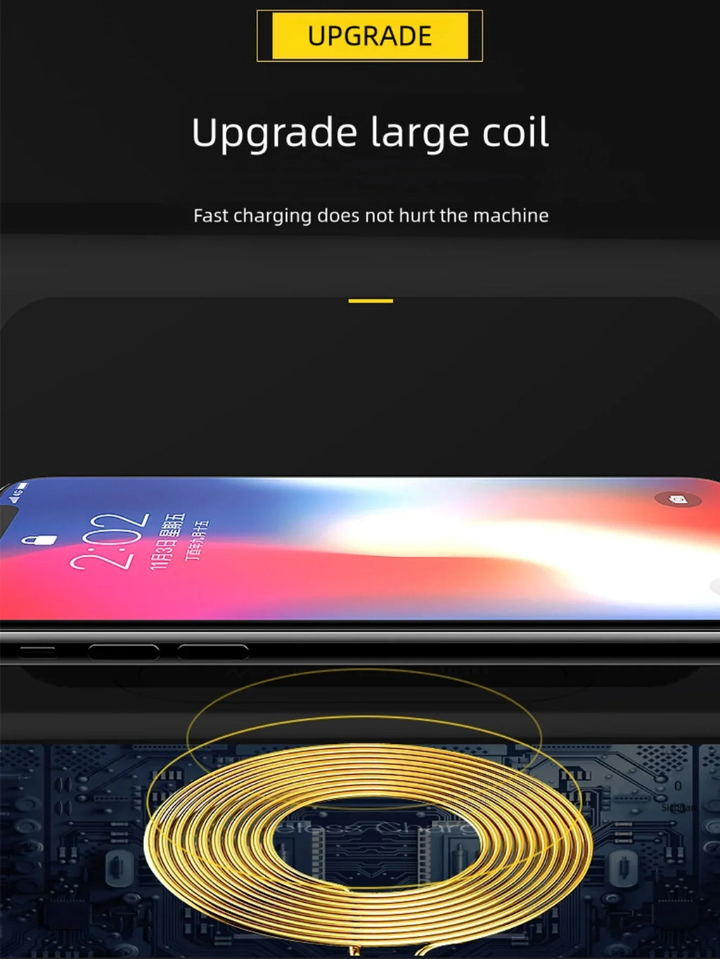 3-in-1 40W Wireless Charger with LED Clock