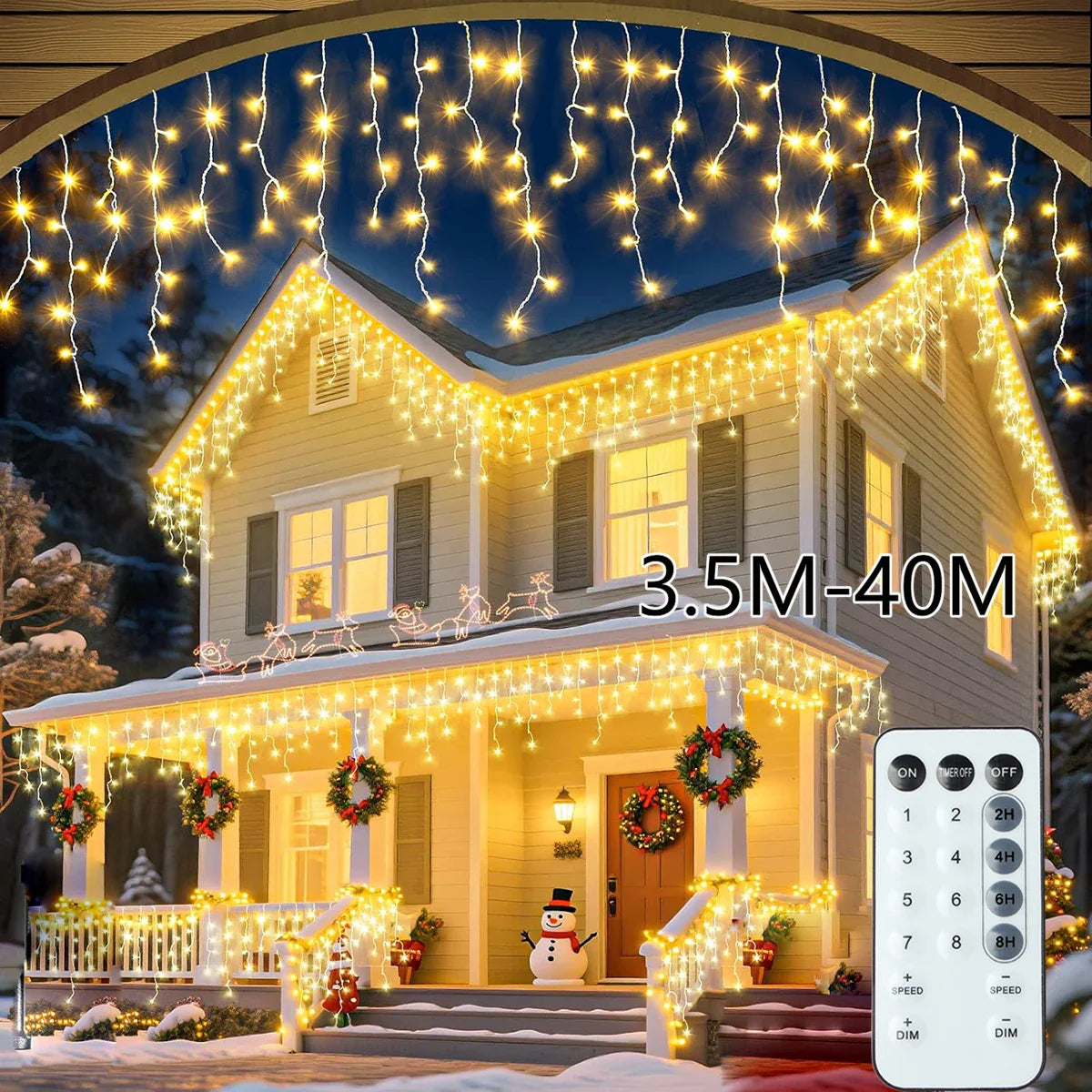 LED Icicle String Lights for Garden & Yard