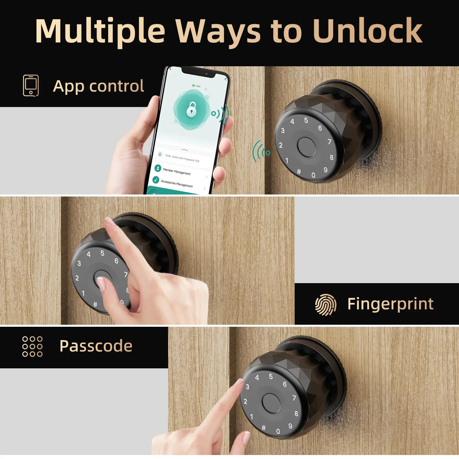 Viladepot™ Fingerprint Smart Lock – Indoor Electronic Keypad