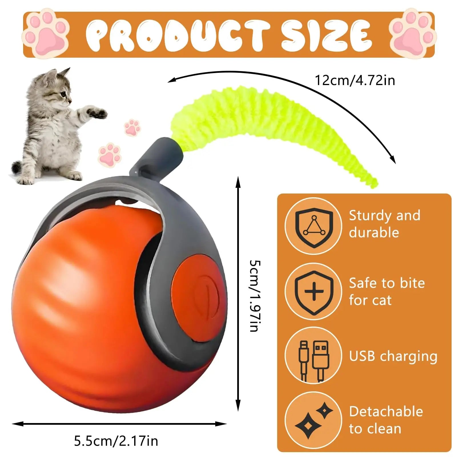 SpeedyTail™ 2-Speed Cat Toy Ball