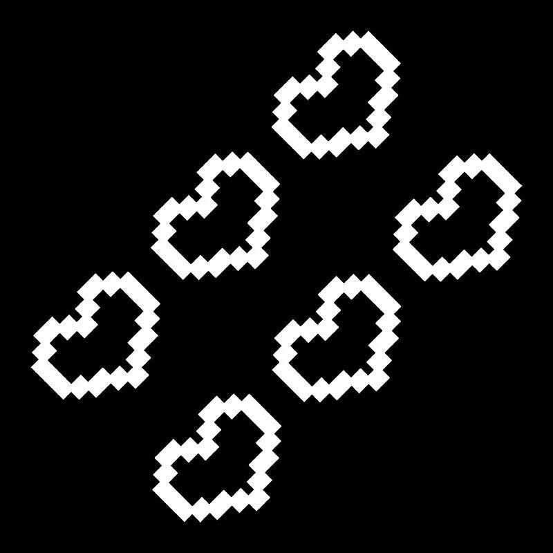 PixelHeart™ Auto-Dekor – 6 wasserfeste Herzaufkleber