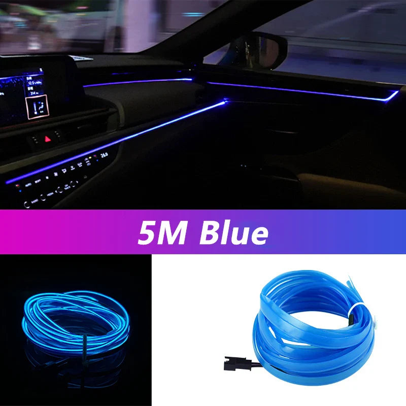 RideShine™ 5M Car LED Neon Strip USB Decorative Light