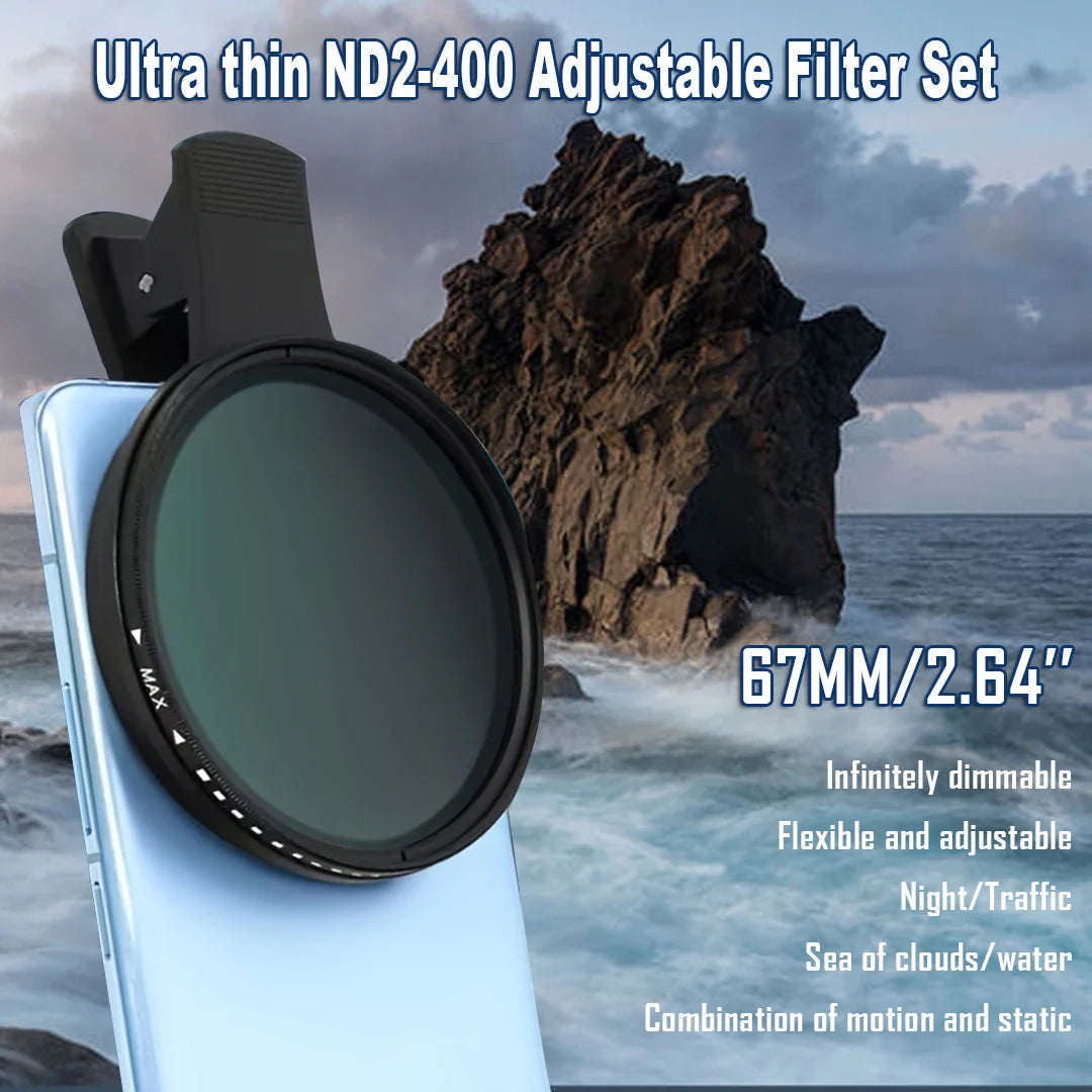 67mm Variable ND Filter Kit for iPhone & Android