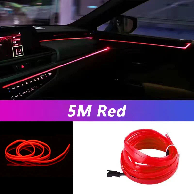 RideShine™ 5M Car LED Neon Strip USB Decorative Light