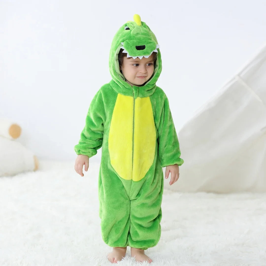 Infant Kids Dino Cartoon Onesie Jumpsuit