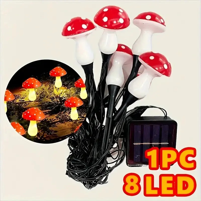 SunBright™ Outdoor Mushroom Pathway LED Light – 8 Modes