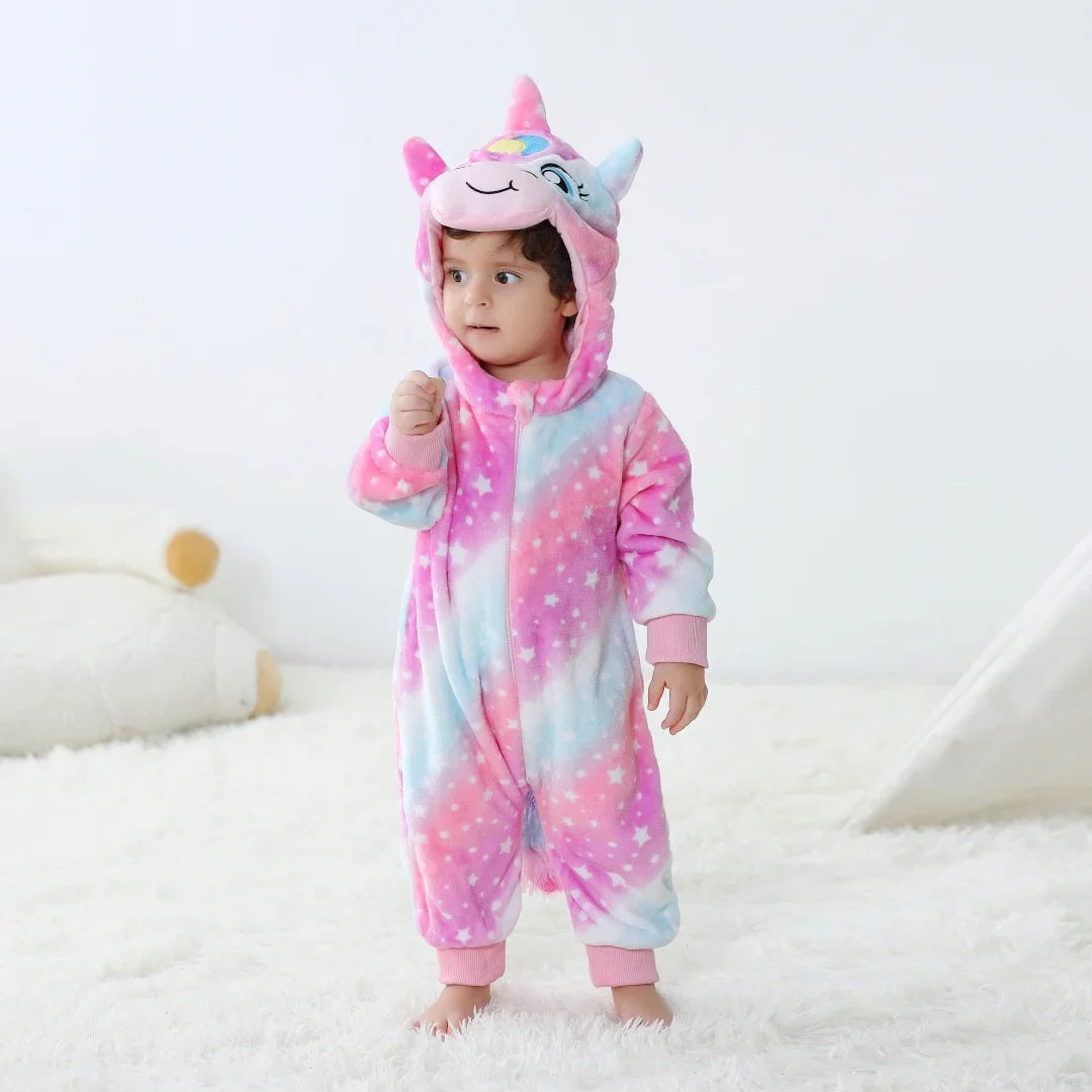 Infant Kids Dino Cartoon Onesie Jumpsuit
