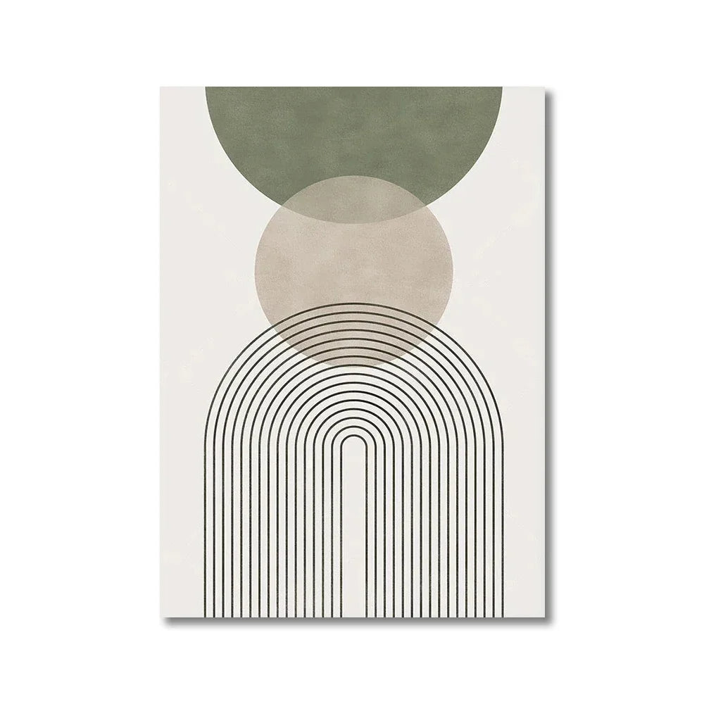 Boho Geometric Wall Art™ – Sage Green Nordic Canvas Print