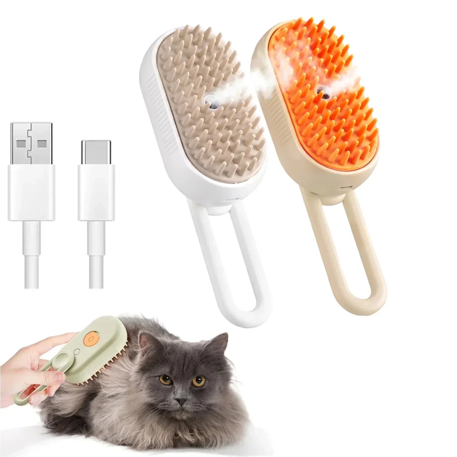 FurEase™ Steam Pet Brush – Massage & Hair Removal