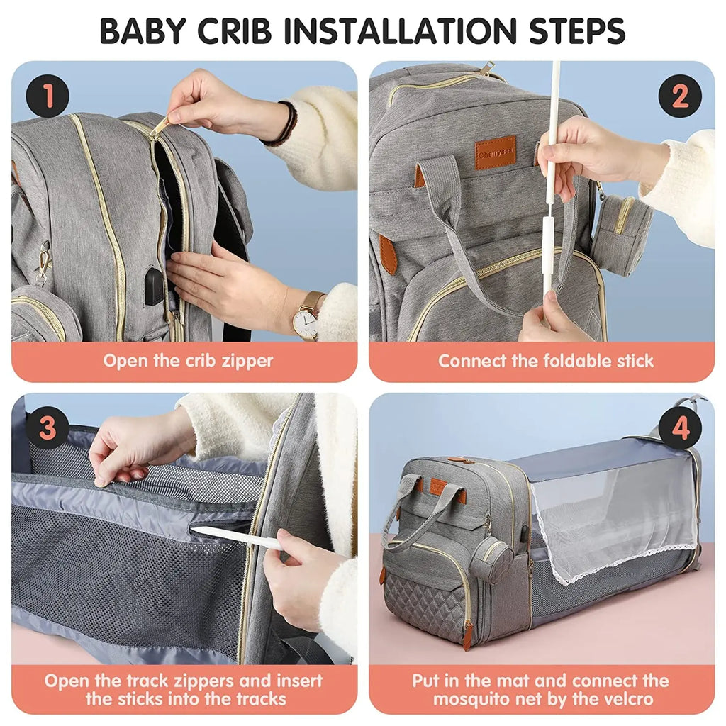 BabyFlex™ Foldable Diaper Bag & Changing Backpack