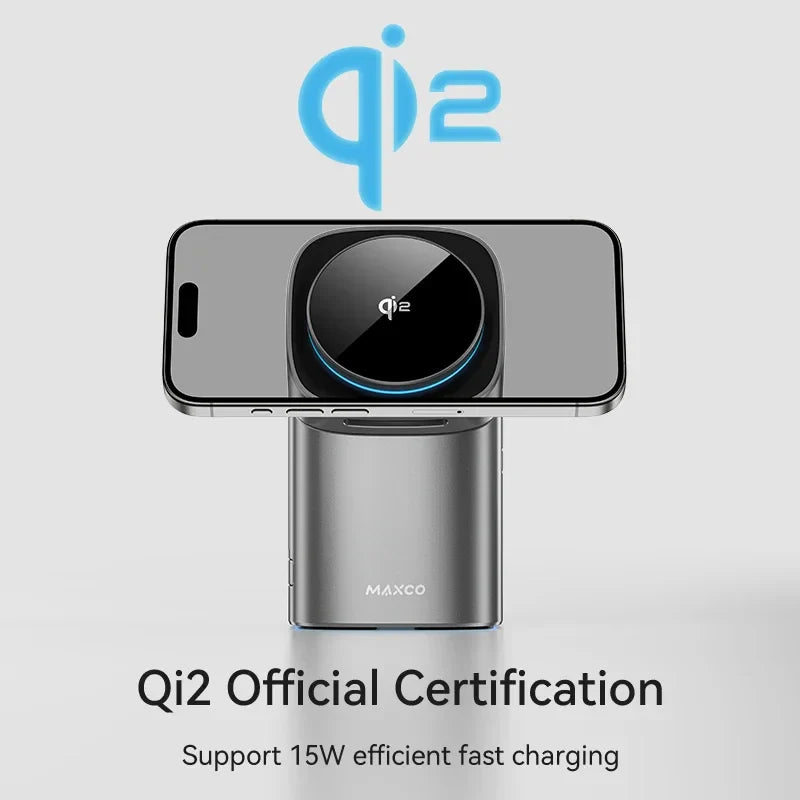 Qi2™ Auto-Rotate 3-in-1 Wireless Charger