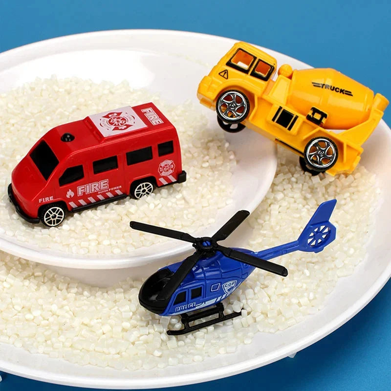 Kids Fire & Police Truck Parking Lot Playset