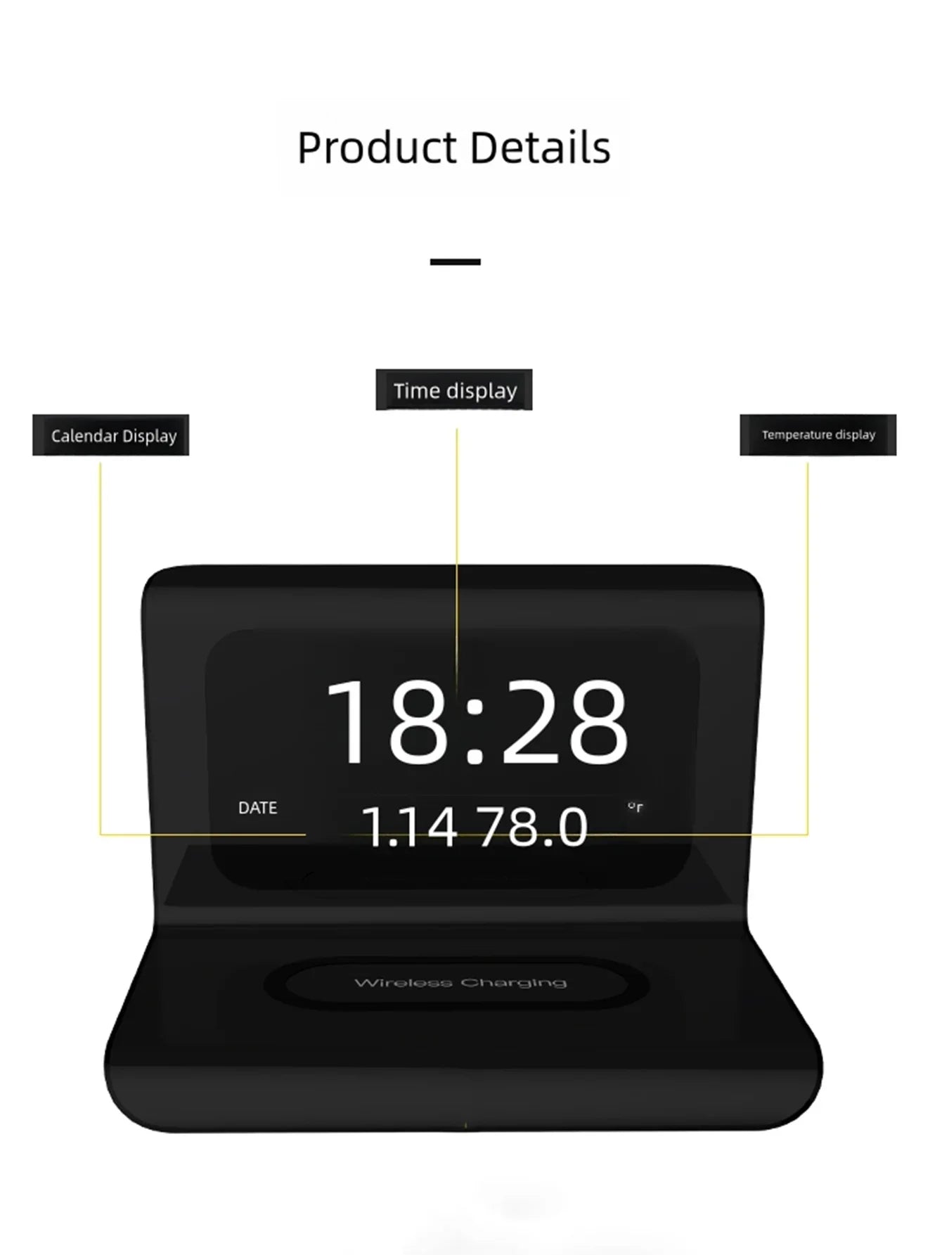 3-in-1 40W Wireless Charger with LED Clock