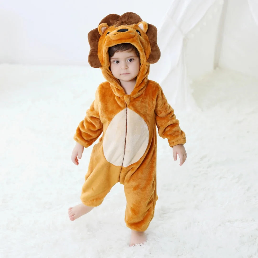 Infant Kids Dino Cartoon Onesie Jumpsuit