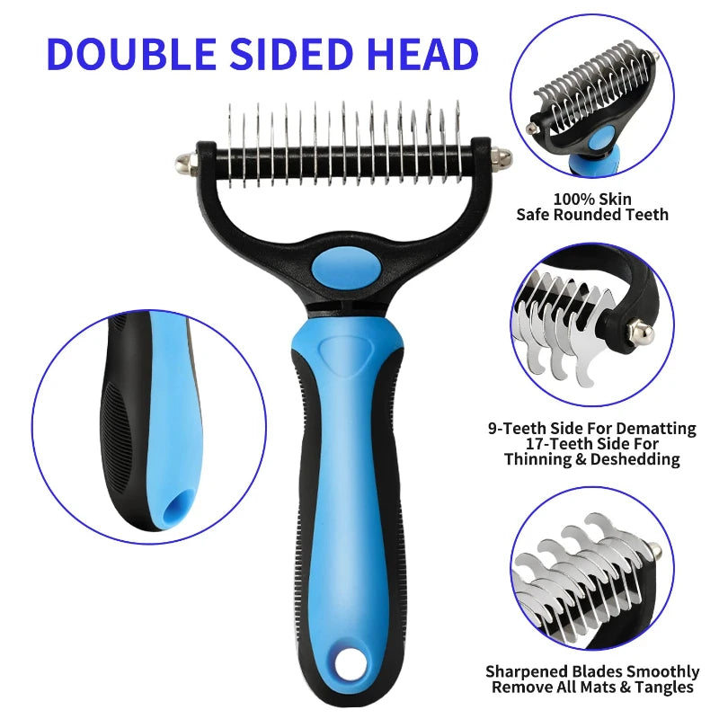 Pet Deshedding Brush Cat Comb Self Cleaning Hair Remover