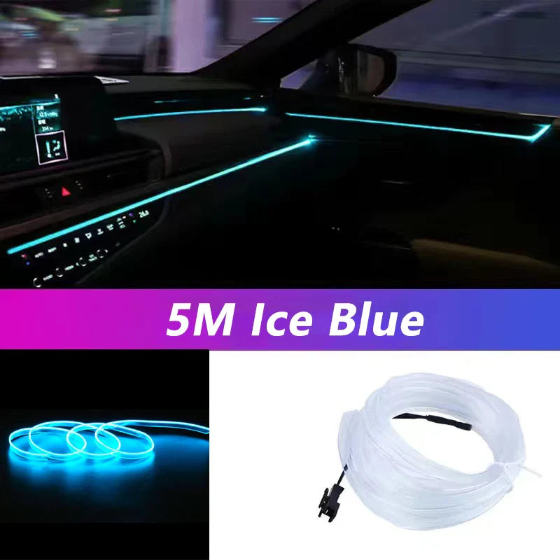 RideShine™ 5M Car LED Neon Strip USB Decorative Light