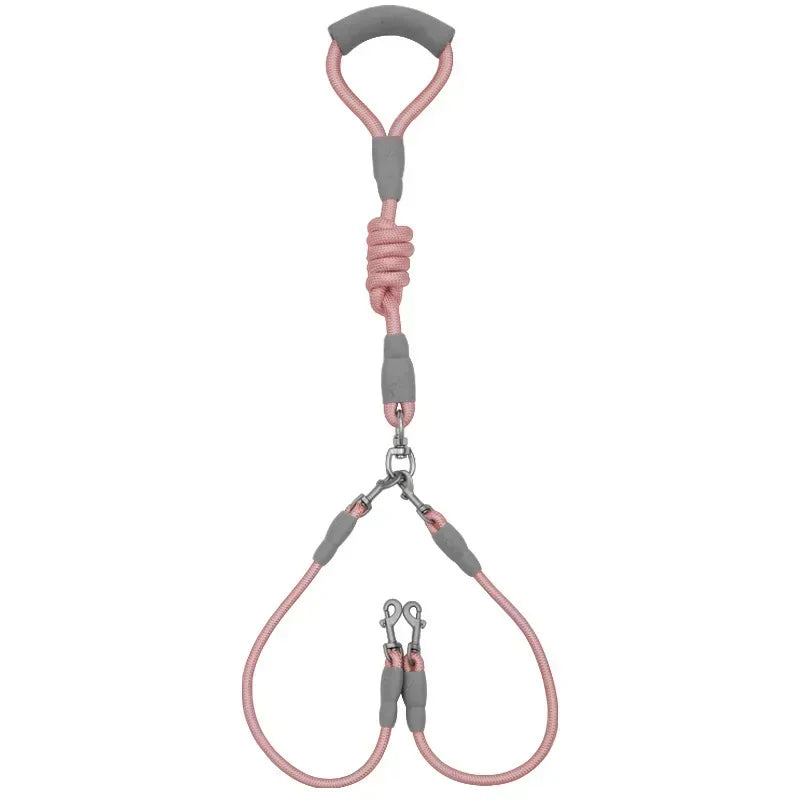 Dog leash Walk dog leash Medium double dog chain Double lead One tow two leads