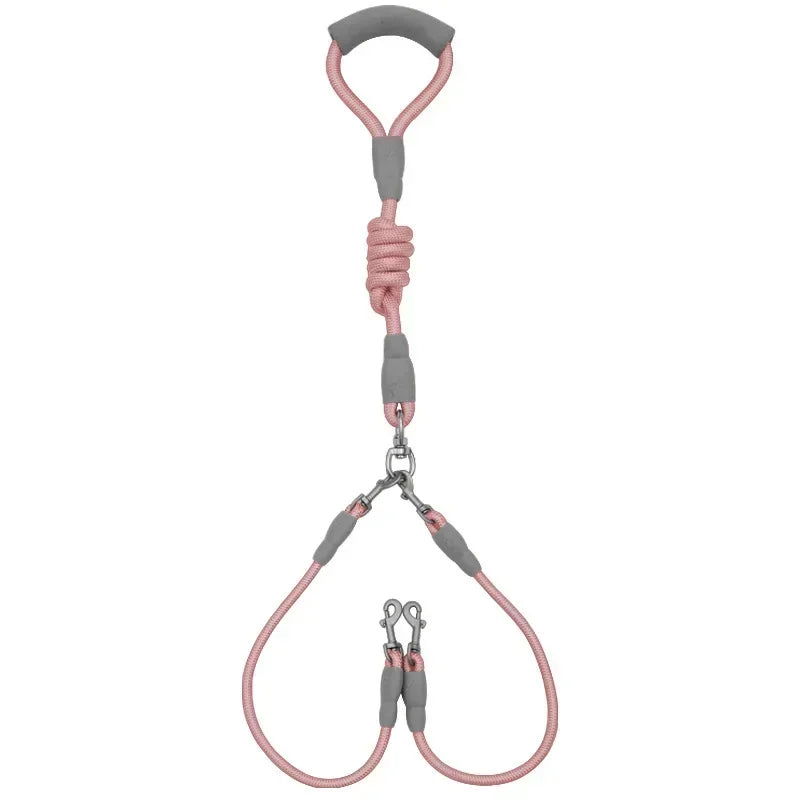 Dog leash Walk dog leash Medium double dog chain Double lead One tow two leads