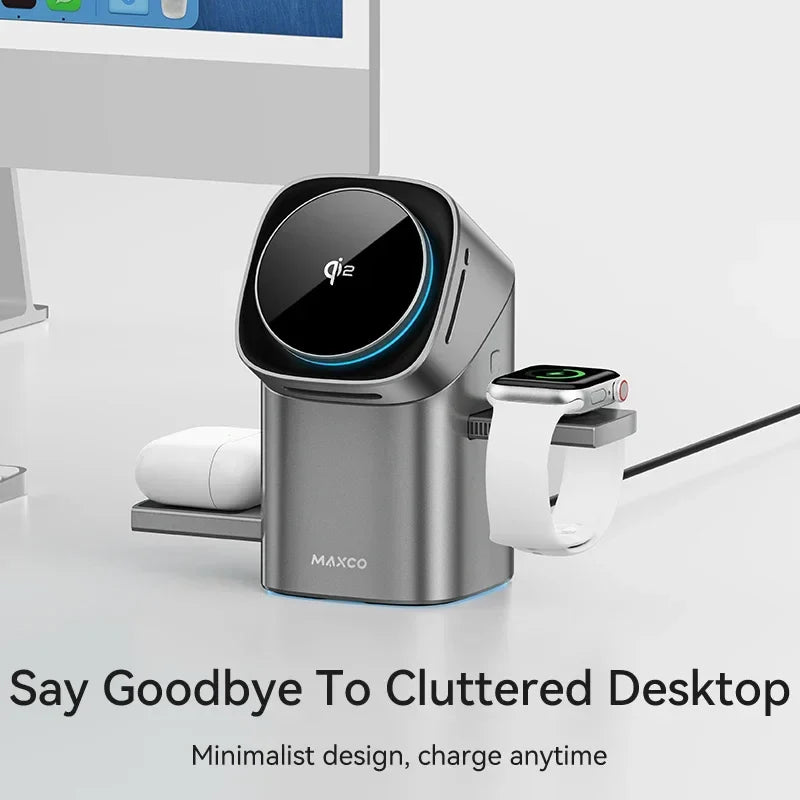 Qi2™ Auto-Rotate 3-in-1 Wireless Charger