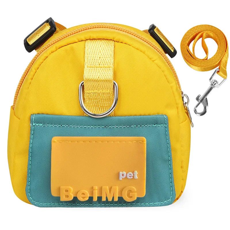 Pet Self Backpack Cartoon Dog Chest Small Schoolbag Cat Dog Outdoor