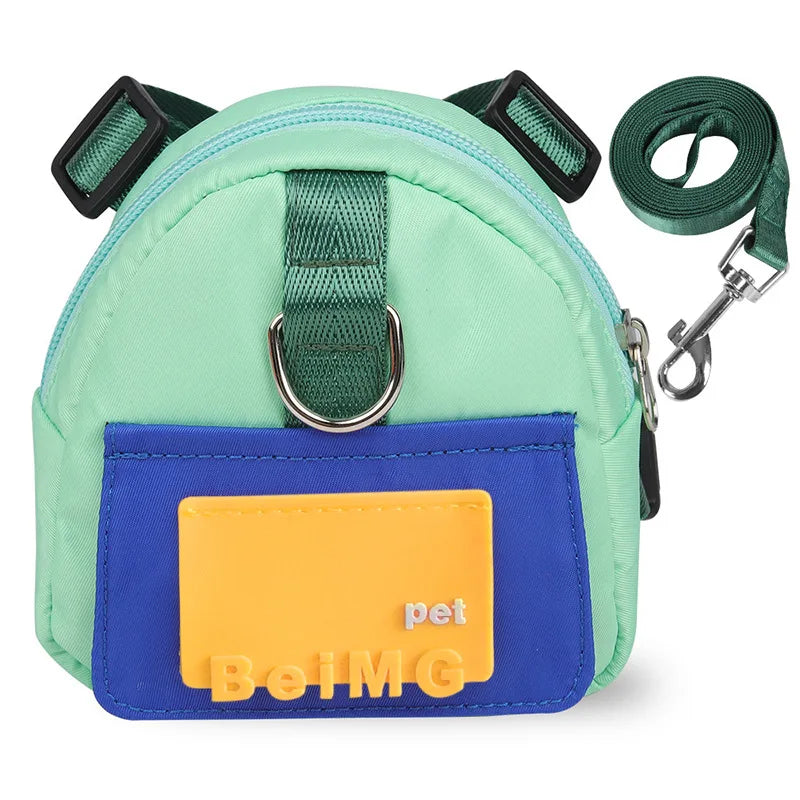 Pet Self Backpack Cartoon Dog Chest Small Schoolbag Cat Dog Outdoor