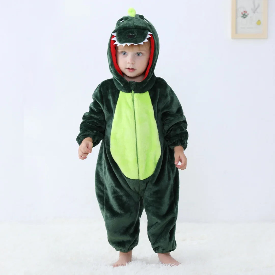Infant Kids Dino Cartoon Onesie Jumpsuit