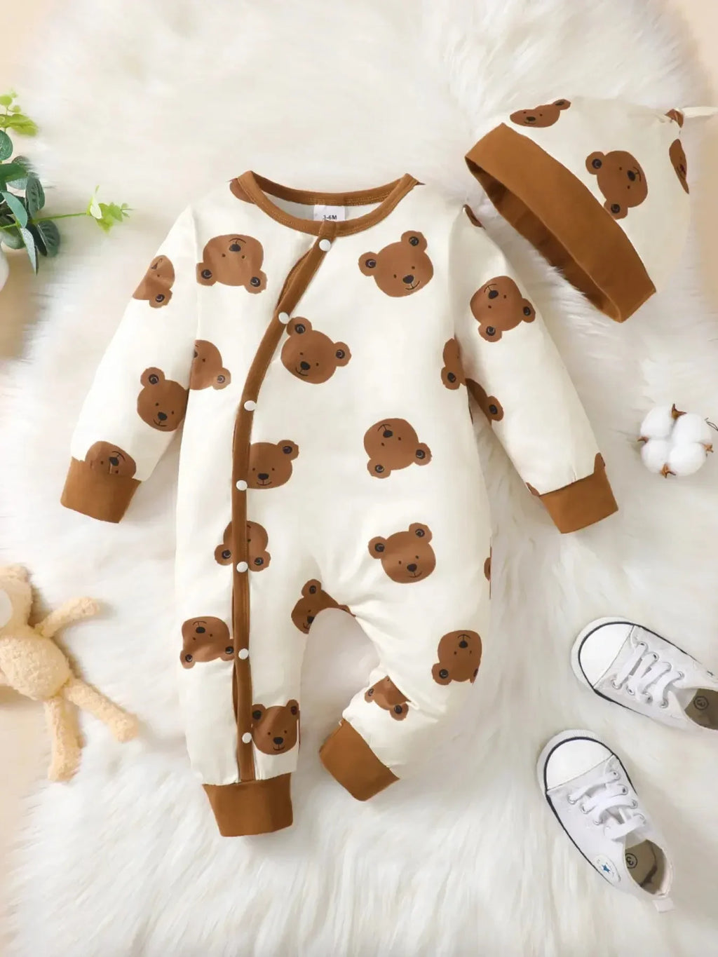 TinyBear™ Weicher Baby-Einteiler für Jungen – Modischer Winter-Strampler