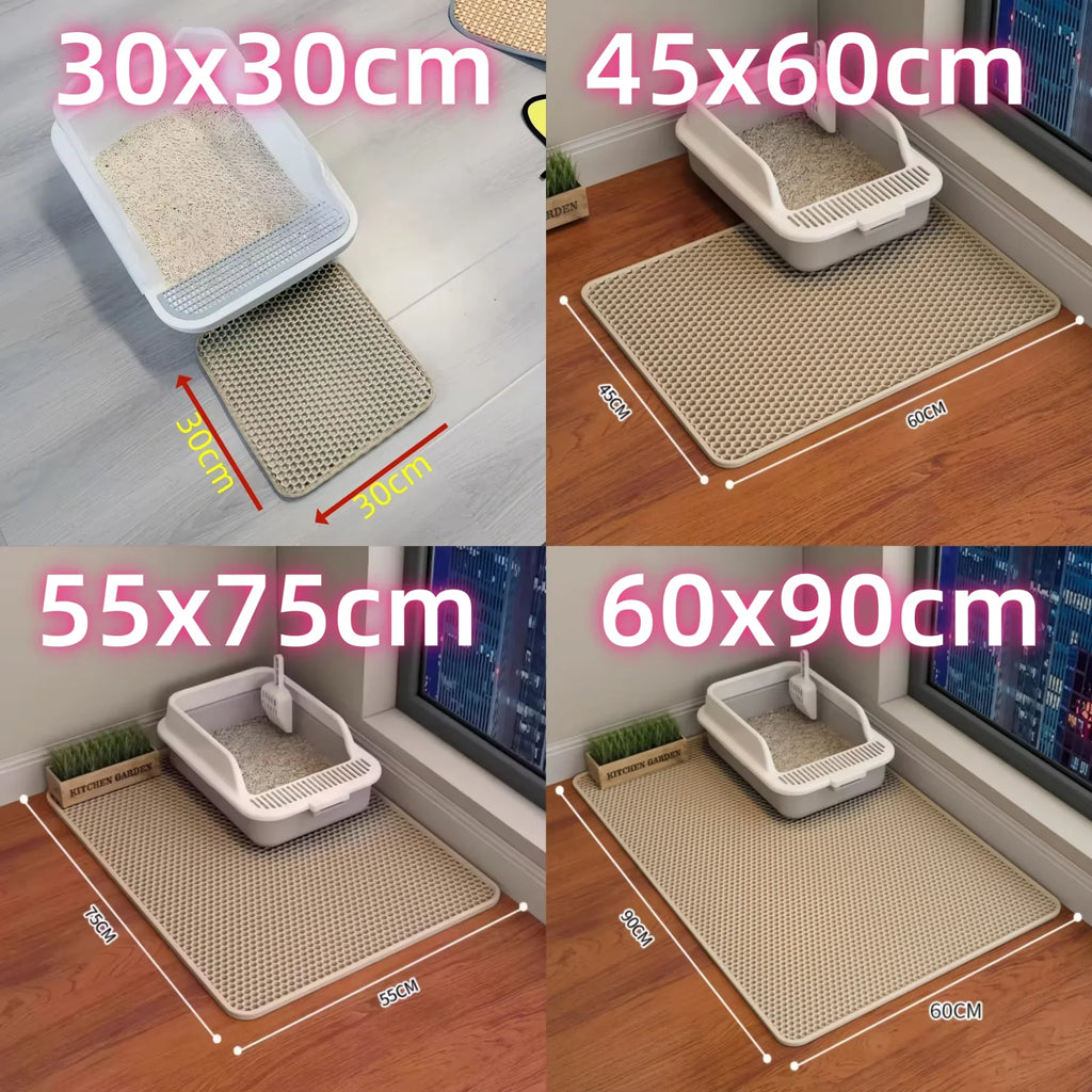 Large Cat Litter Mat Waterproof Double Layer Litter Trapping Clean Pad for Cat