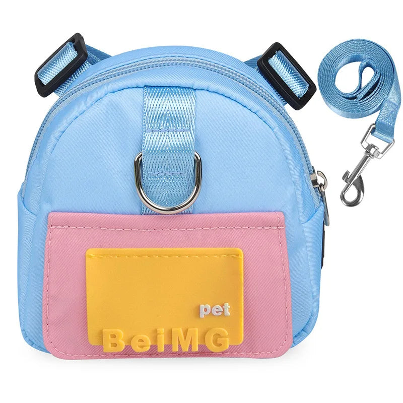 Pet Self Backpack Cartoon Dog Chest Small Schoolbag Cat Dog Outdoor